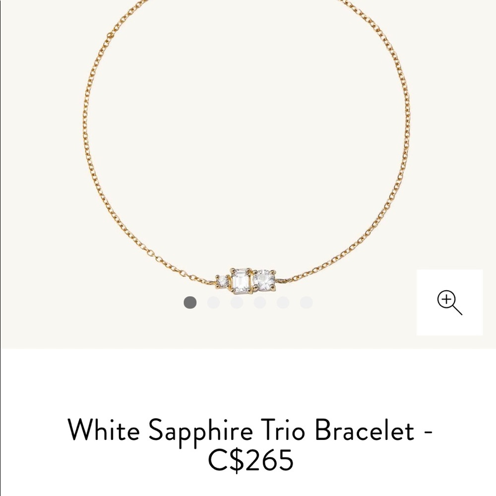 Mejuri White Sapphire Trio Bracelet